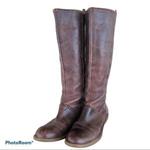 LUCKY PENNY Anthropologie tall distressed brown leather riding boots